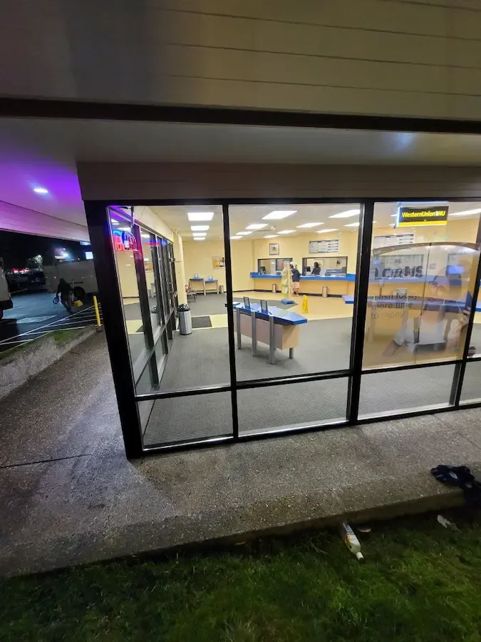 Commercial storefront glass and aluminum framing