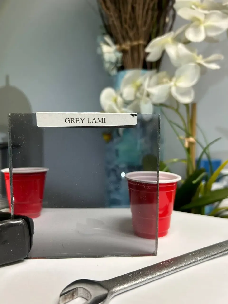 Grey Laminated glass sample