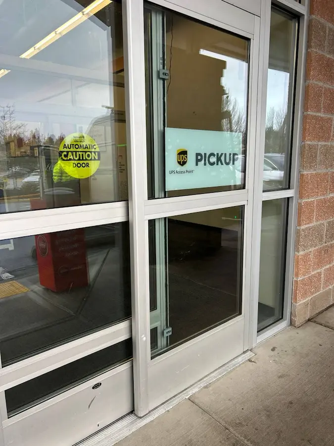 ups storefront automatic glass door