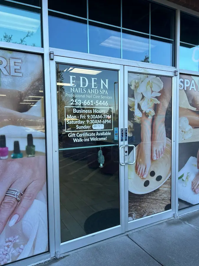 massage glass storefront door